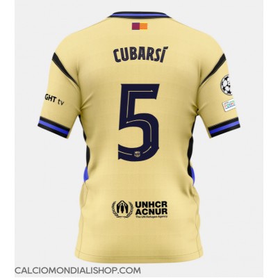 Maglie da calcio Barcelona Pau Cubarsi #5 Seconda Maglia 2025-26 Manica Corta Maglie da calcio Barcelona Pau Cubarsi #5 Seconda Maglia 2025-26 Manica Corta